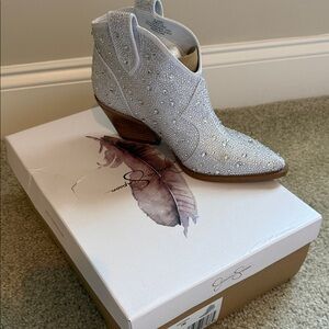 Jessica Simpson Glittering Silver Ankle Boots